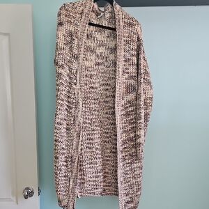 Storia Cream and Brown Knit Cardigan